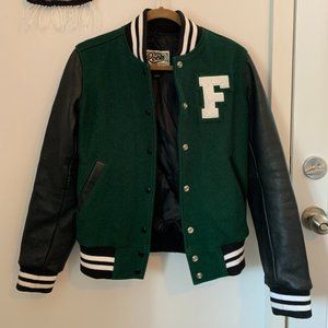 Roots Genuine Leather Varsity Jacket - "F"